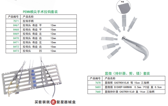 顯微持針器、剪、鑷套裝