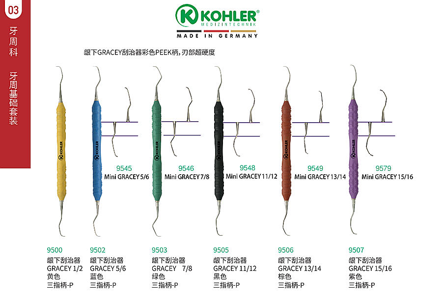 德國科勒銀下刮治器