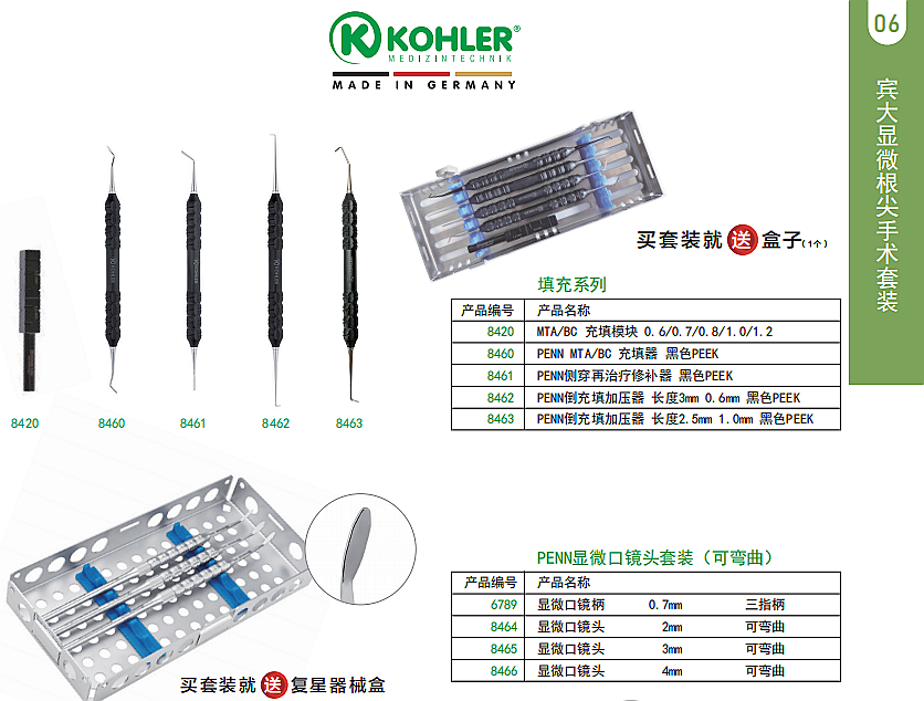 德國科勒充填器、顯微口鏡頭套裝